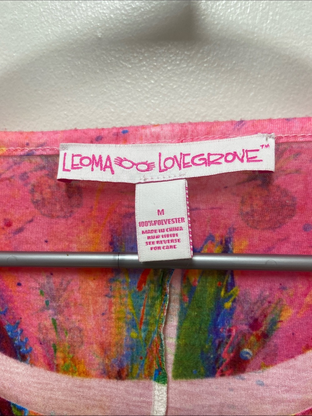 Loralie Loves Pineapple Tie-Front Short Sleeve Tee in Multi-Color - Picture 2 of 3